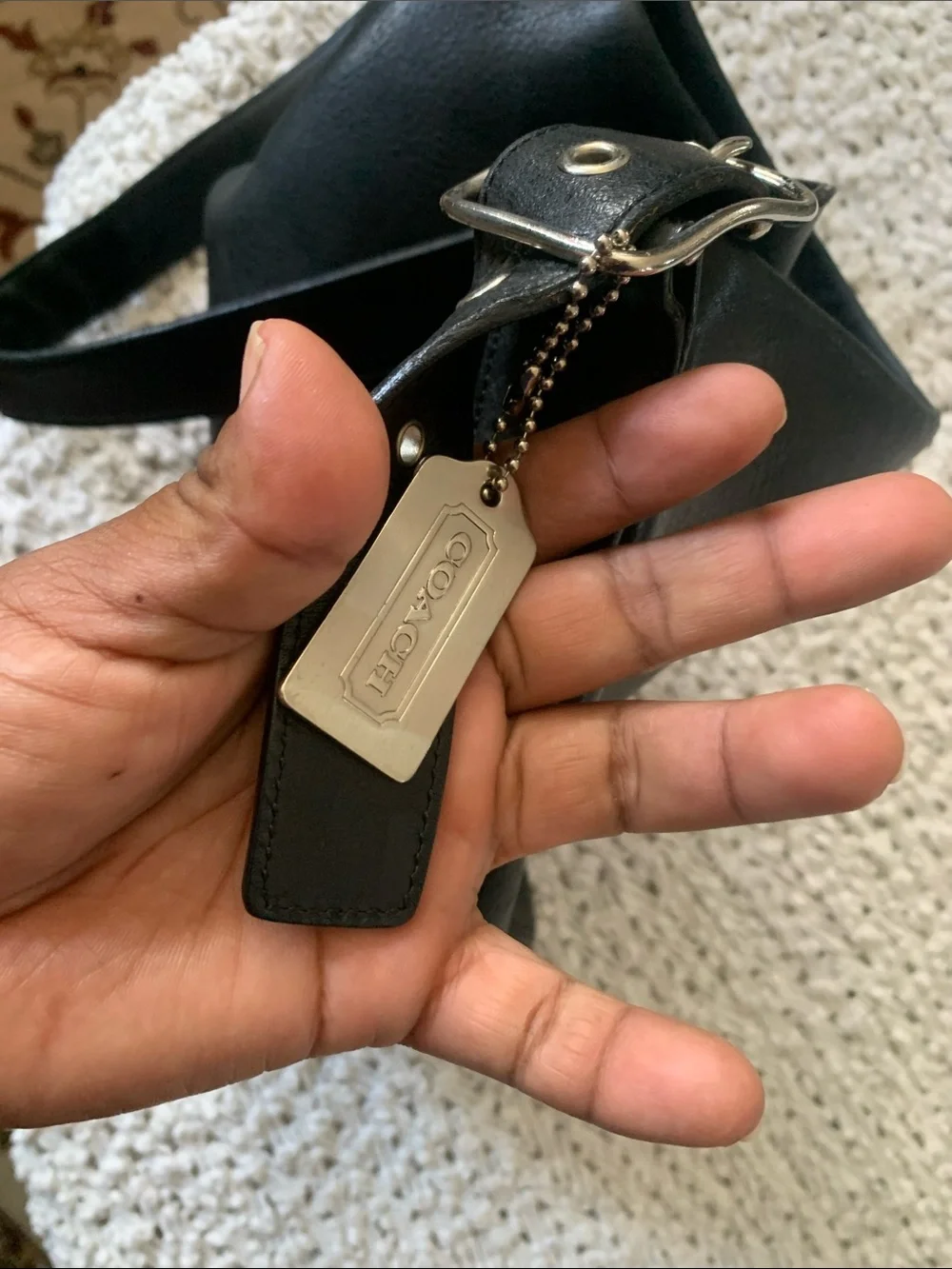 Coach Black Leather Hobo Shoulder Bag